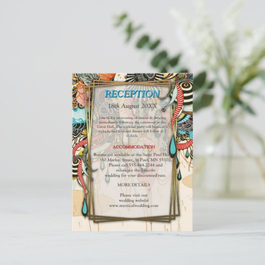 Die Sprache des Lichts - doodle Kunst Ankündigungspostkarte (Stehend Vorderseite)