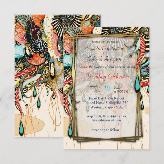 Die Sprache des Lichts - doodle Kunst Dankeskarte (Vorne/Hinten)