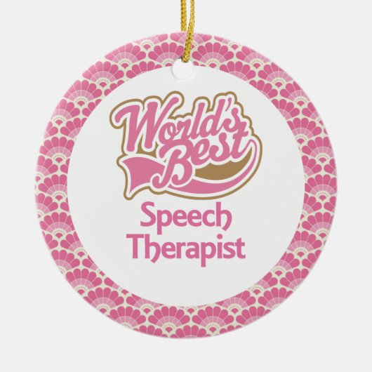 Die Sprache-Therapeut-Geschenk-Verzierung der Welt Keramik Ornament (Vorne)