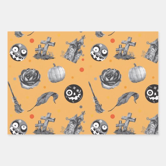 DIE SPUK NACHT HALLOWEW GESCHENKPAPIER SET (Vorderseite 3)