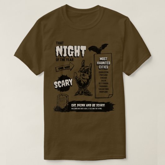 Die Spuk Städte Salem Beängstigend Ghost Hexenjäge T-Shirt (Design vorne)