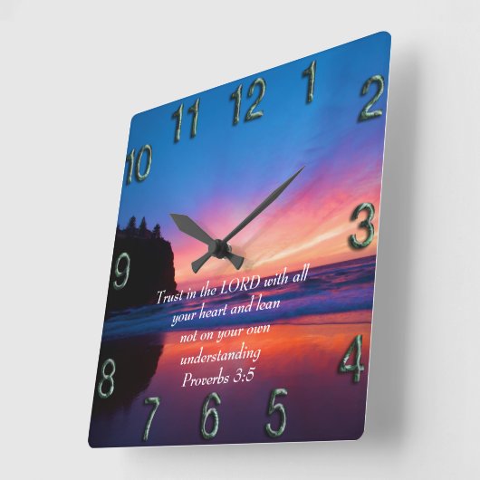 Die Spuren 3:5 wunderschöner Ozean und Himmel Quadratische Wanduhr (Winkel)