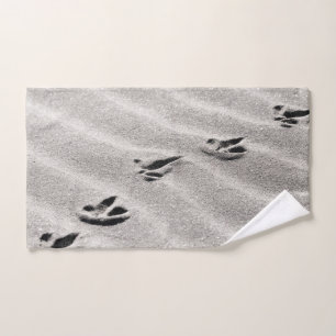 Die Spuren im Foto Sand Nature Handtuch