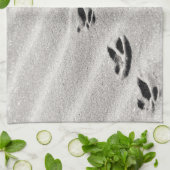 Die Spuren im Sand-Foto Geschirrtuch (Gefaltet)