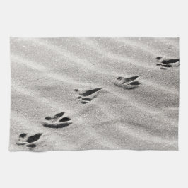 Die Spuren im Sand-Foto Geschirrtuch