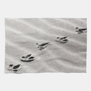 Die Spuren im Sand-Foto Geschirrtuch