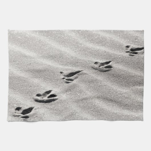 Die Spuren im Sand-Foto Geschirrtuch (Horizontal)