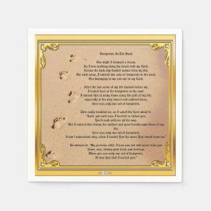 Die Spuren von Papieren Napkin im Sand Serviette