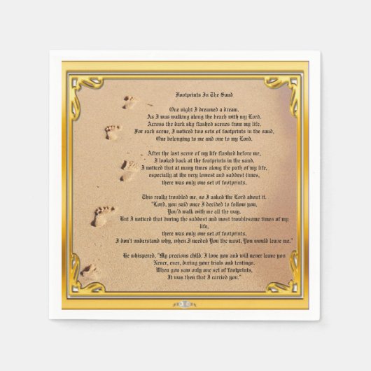 Die Spuren von Papieren Napkin im Sand Serviette (Vorderseite)