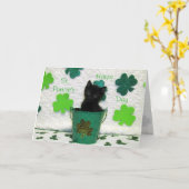 Die St. Patrick's Day Cat Card des Jacks beherrsch Karte (Gelbe Blume)