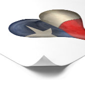 Die Staatsflagge von Texas im Herzen Poster (Ecke)