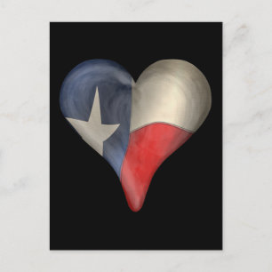 Die Staatsflagge von Texas im Herzen Postkarte