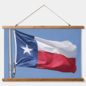 Die Staatsflagge von Texas Wandteppich Mit Holzrahmen (Vorne)