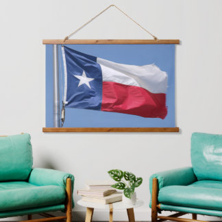 Die Staatsflagge von Texas Wandteppich Mit Holzrahmen