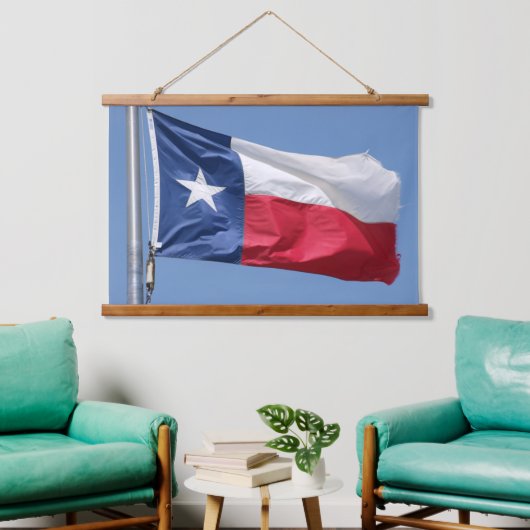 Die Staatsflagge von Texas Wandteppich Mit Holzrahmen (Wohnzimmer)