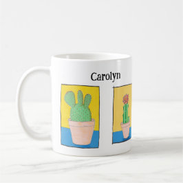 Die stachelige Pflanze, Kaktuszeichnungen, Ihr Nam Kaffeetasse