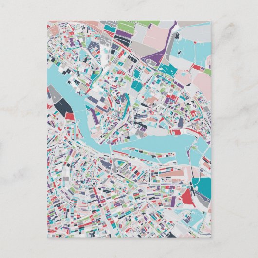 Die Stadt Amsterdam Postkarte (Vorderseite)