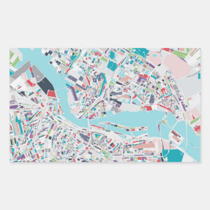 Die Stadt Amsterdam Rechteckiger Aufkleber