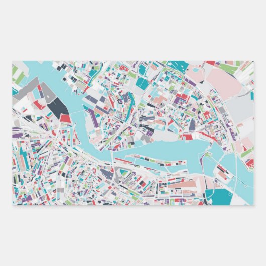Die Stadt Amsterdam Rechteckiger Aufkleber (Vorderseite)