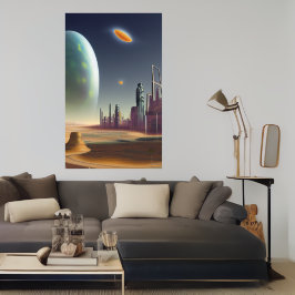 Die Stadt auf einem Alien-Planeten | AI Art Poster