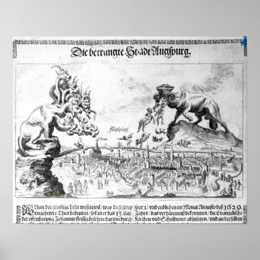 Die Stadt Augsburg gezwungen, katholische Poster (Vorne)