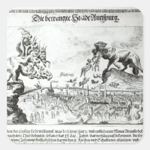 Die Stadt Augsburg gezwungen, katholische Quadratischer Aufkleber