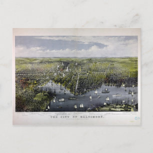 Die Stadt Baltimore von Currier & Ives (1880) Postkarte