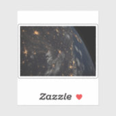 Die Stadt beleuchtet nachts auf der Erde Aufkleber (Blatt)