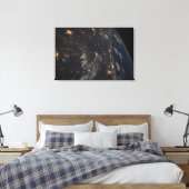 Die Stadt beleuchtet nachts auf der Erde Leinwanddruck (Insitu (Schlafzimmer))