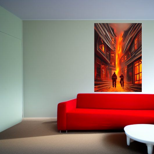 Die Stadt brennt | AI Art Poster