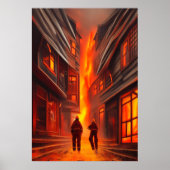 Die Stadt brennt | AI Art Poster (Vorne)
