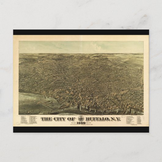 Die Stadt Buffalo New York (1880) Postkarte (Vorderseite)
