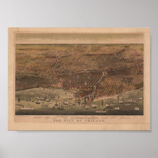 Die Stadt Chicago 1892 Reproduction Poster (Vorne)