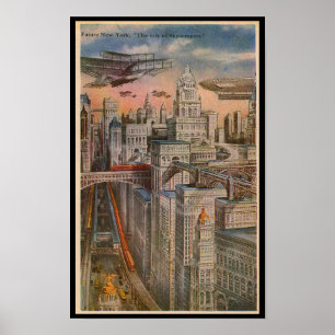 Die Stadt der Wolkenkratzer in New York Poster
