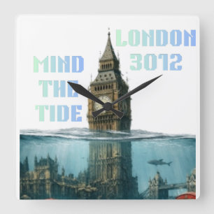 Die Stadt, die die Zeit vergessen hat Quadratische Wanduhr