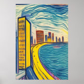 Die Stadt direkt am Meer | AI Art Poster (Vorne)