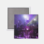 Die Stadt Frankfurt am Main - lila Magnet (Vorderseite/Rückseite)