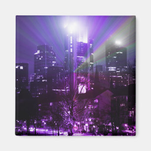 Die Stadt Frankfurt am Main - lila Magnet