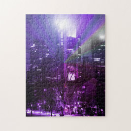 Die Stadt Frankfurt am Main - lila Puzzle
