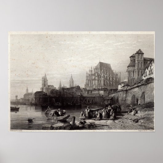 Die Stadt Köln, mit Gravur von M.J. Sterling Poster (Vorne)