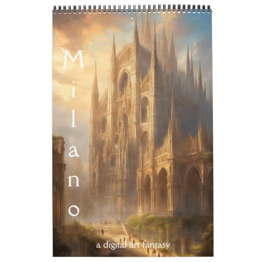 Die Stadt Mailand, Fantasie in digitaler Kunst, Kalender (Titelbild)