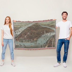 Die Stadt New York 1883 (Farblithographie) Decke