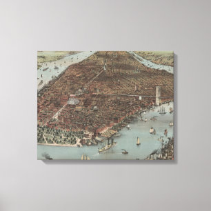 Die Stadt New York   1883 (FarbLithographie) Leinwanddruck