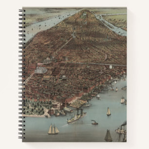 Die Stadt New York 1883 (FarbLithographie) Notizblock