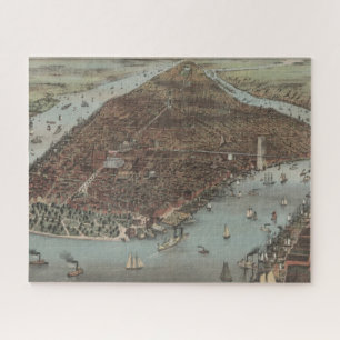 Die Stadt New York   1883 (Farblithographie) Puzzle
