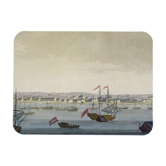 Die Stadt Paramaribo (Farbengravur) Magnet (Horizontal)