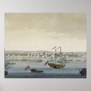Die Stadt Paramaribo (Farbengravur) Poster