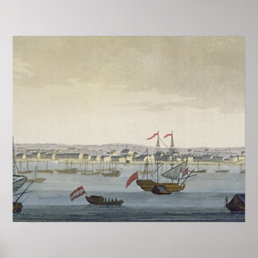 Die Stadt Paramaribo (Farbengravur) Poster (Vorne)