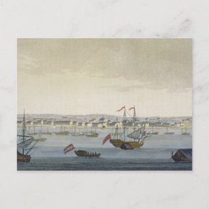 Die Stadt Paramaribo (Farbengravur) Postkarte