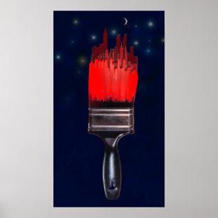 die Stadt rot malen Poster